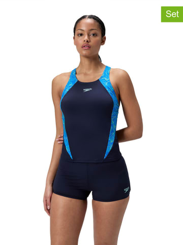 Speedo Tankini "Hyperboom" in Dunkelblau/ Blau
