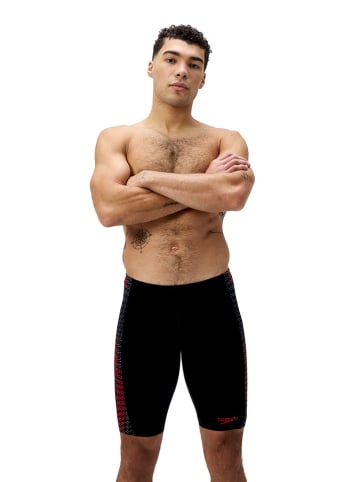 Speedo Badehose "Jammer S End+ in Schwarz/ Rot