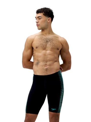 Speedo Badeshorts "Jammer S End+ in Schwarz/ Grün