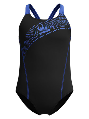 Speedo Badeanzug "Medley" in Schwarz/ Blau