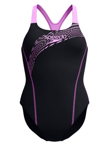 Speedo Strój kąpielowy "Eco Medley" w kolorze czarno-lawendowym