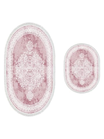 Mijolnir 2-delige set: badmatten lichtroze