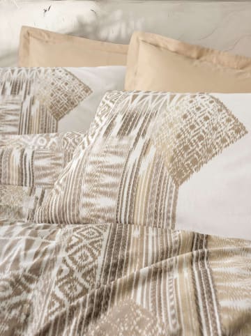 Mijolnir Renforcé-Bettwäsche-Set "Amara" in Hellbraun/ Weiß