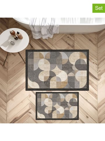 Mijolnir 2er-Set: Badvorleger in Beige/ Grau