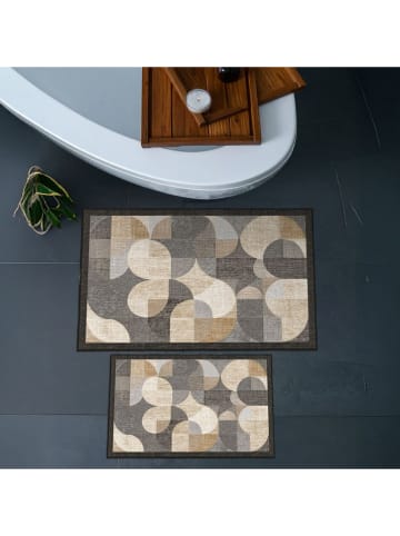 Mijolnir 2er-Set: Badvorleger in Beige/ Grau