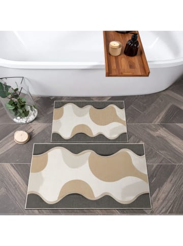 Mijolnir Dywaniki łazienkowe (2 szt.) w kolorze beżowo-szaro-białym