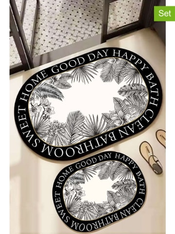 Mijolnir 2er-Set: Badvorleger in Schwarz/ Weiß