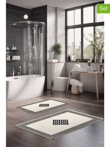Mijolnir Dywaniki łazienkowe (2 szt.) w kolorze kremowo-czarnym
