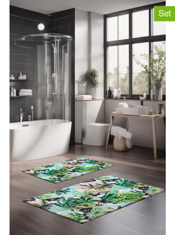 Mijolnir 2er-Set: Badvorleger in Grün/ Türkis