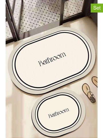 Mijolnir 2-delige set: badmatten crème/zwart