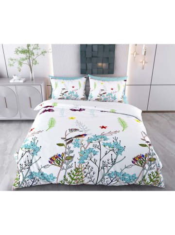 Mijolnir Bettwäsche-Set ''Feronis'' in Weiß/ Hellblau