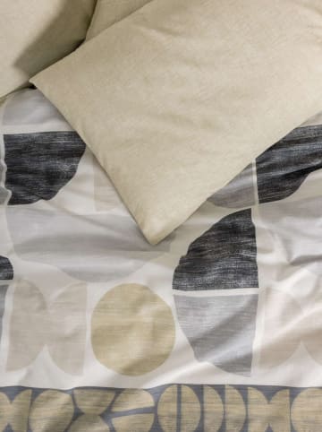 Mijolnir Renforcé-Bettwäsche-Set "Formo" in Weiß/ Beige