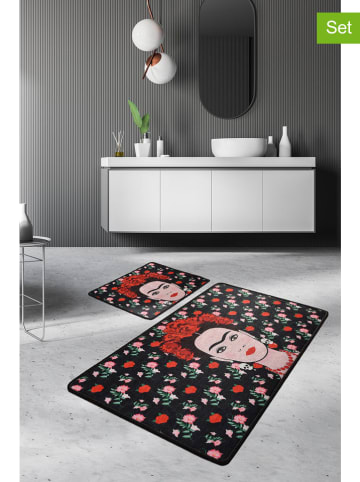Mijolnir 2er-Set: Badvorleger in Schwarz/ Rot