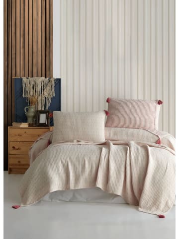 Mijolnir 3-delige bedspreiset "Hermes" crème/rood