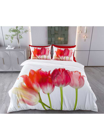 Colourful Cotton Komplet pościeli "Kital" w kolorze biało-czerwonym