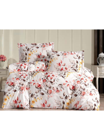 Mijolnir Renforcé-Bettwäsche-Set ''Leavy'' in Weiß/ Bunt