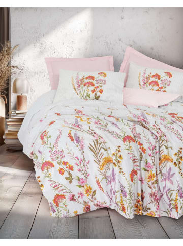 Mijolnir Komplet pościeli renforcé w kolorze biało-jasnoróżowym