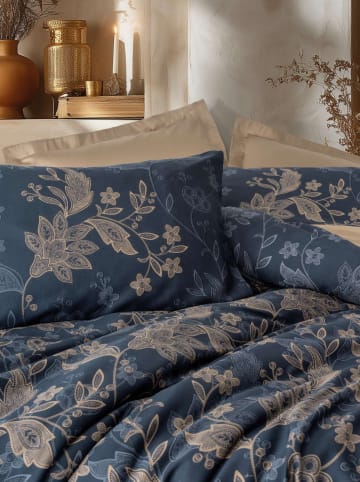 Mijolnir Satijnen beddengoedset "Noctelle" donkerblauw/beige