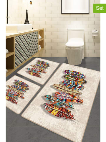 Mijolnir 3er-Set: Badvorleger ''Rovny'' in Beige/ Bunt