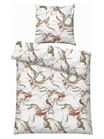 Mijolnir Komplet pościeli renforcé "Vibra" w kolorze kremowo-zielono-jasnobrązowym