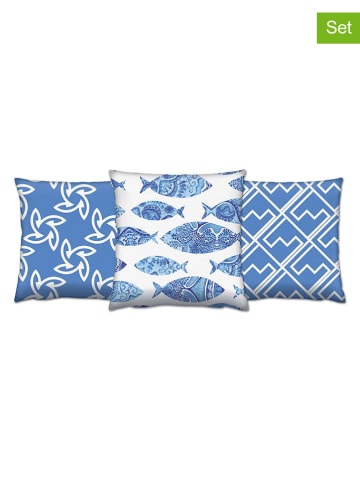 Wallity 3-delige set: kussens blauw/wit