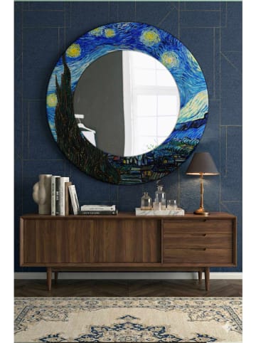 Wallity Spiegel blauw/geel - Ø 58 cm