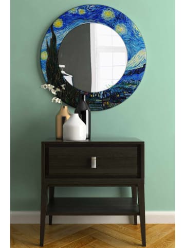 Wallity Spiegel in Blau/ Gelb - Ø 58 cm