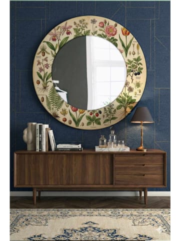 Wallity Spiegel in Gelb/ Rosa/ Grün - Ø 58 cm