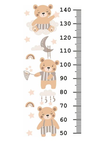 Wallity Kindermesslatte in Weiß/ Beige - (B)40 x (H)120 cm