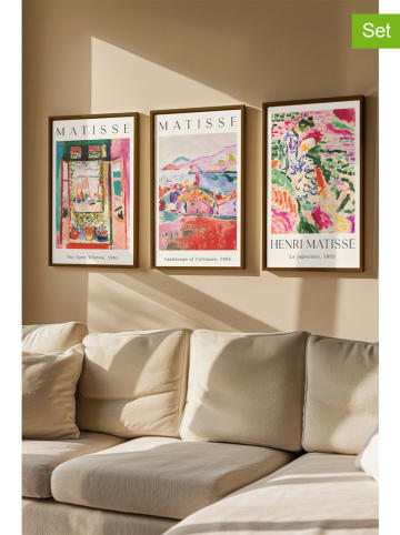 Wallity 3er-Set: Gerahmte Kunstdrucke