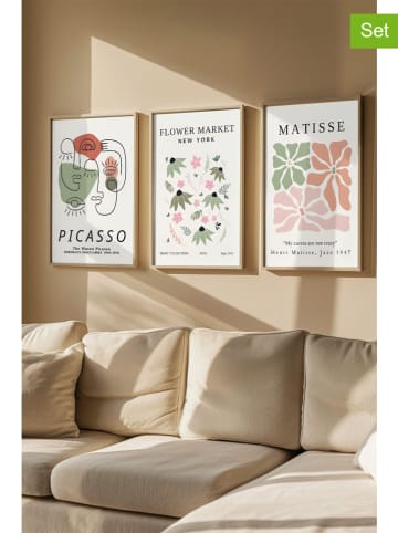 Wallity 3-delige set: ingelijste kunstdrukken