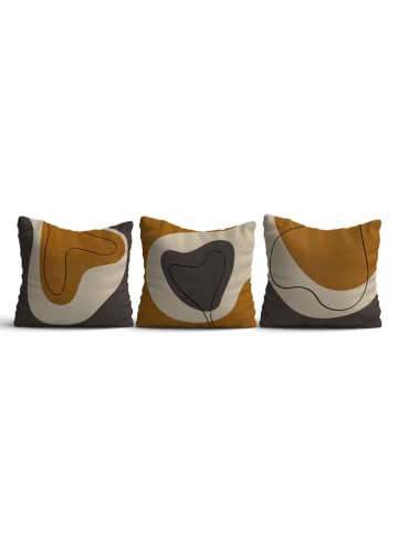 Wallity Poszewki (3 szt.) w kolorze beżowo-jasnobrązowo-szarym na poduszkę