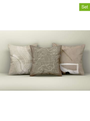 Wallity Poszewki (3 szt.) w kolorze szaro-białym na poduszkę