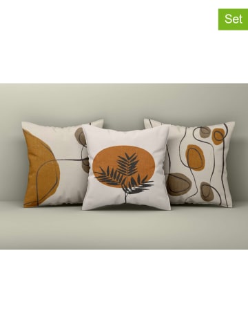 Wallity 3-delige set: kussenhoezen crème/lichtbruin
