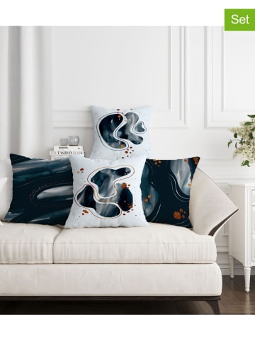 Wallity Poszewki (4 szt.) w kolorze biało-granatowym na poduszkę