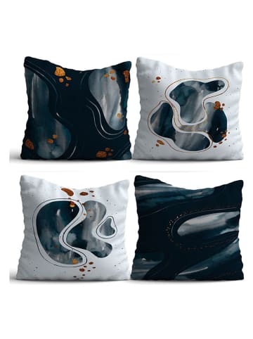 Wallity Poszewki (4 szt.) w kolorze biało-granatowym na poduszkę