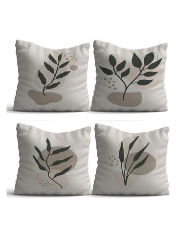 Wallity Poszewki (4 szt.) w kolorze biało-czarno-beżowym na poduszkę