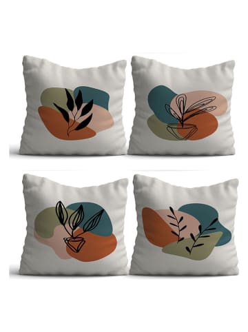 Wallity 4-delige set: kussenshoezen wit/meerkleurig