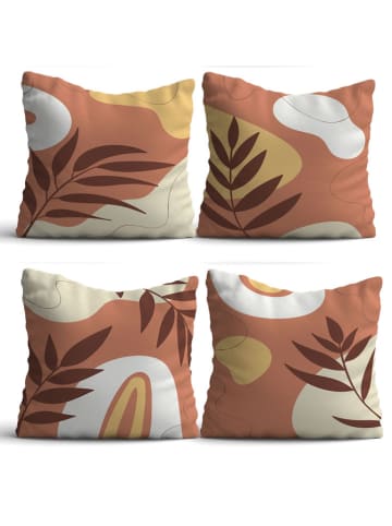 Wallity 4er-Set: Kissenhüllen in Creme/ Rosa/ Gelb