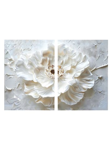 Wallity 2-delige set: kunstdrukken op canvas wit - (B)80 x (H)120 cm