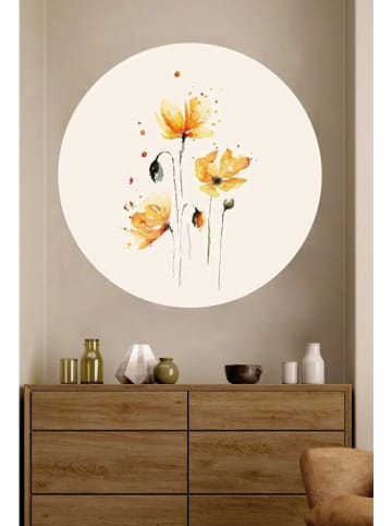 Wallity Wandsticker crème/geel - Ø 78 cm