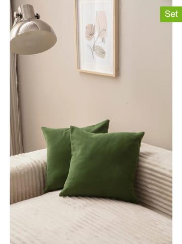 Wallity 2er-Set: Kissenhüllen in Grün