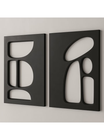 Wallity 2er-Set: Wanddekore in Schwarz