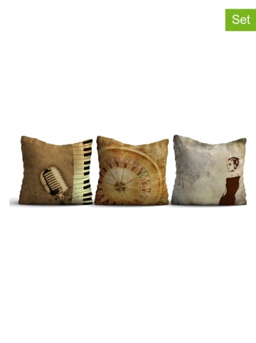 Wallity 3er-Set: Kissen in Hellbraun/ Beige