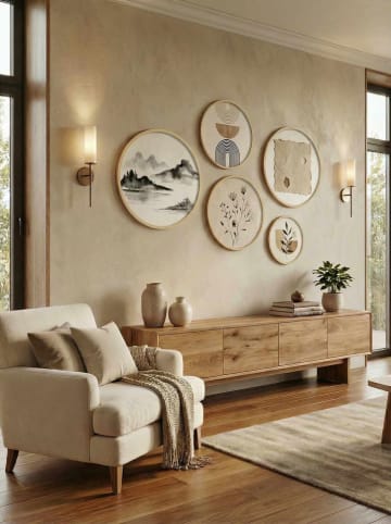 Wallity 5-delige set: ingelijste kunstdrukken