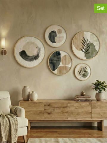 Wallity 5-delige set: ingelijste kunstdrukken