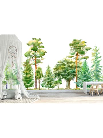 Wallity Wandsticker in Weiß/ Grün - (L)100 x (B)100 cm