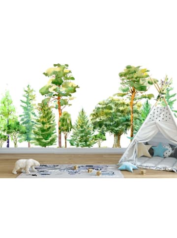 Wallity Wandsticker in Weiß/ Grün - (L)100 x (B)100 cm