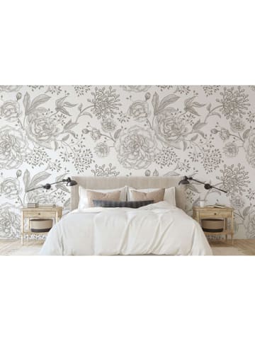 Wallity Wandsticker wit/lichtgrijs - (L)100 x (B)100 cm