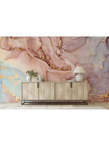 Wallity Wandsticker lichtroze/goudkleurig - (L)100 x (B)100 cm